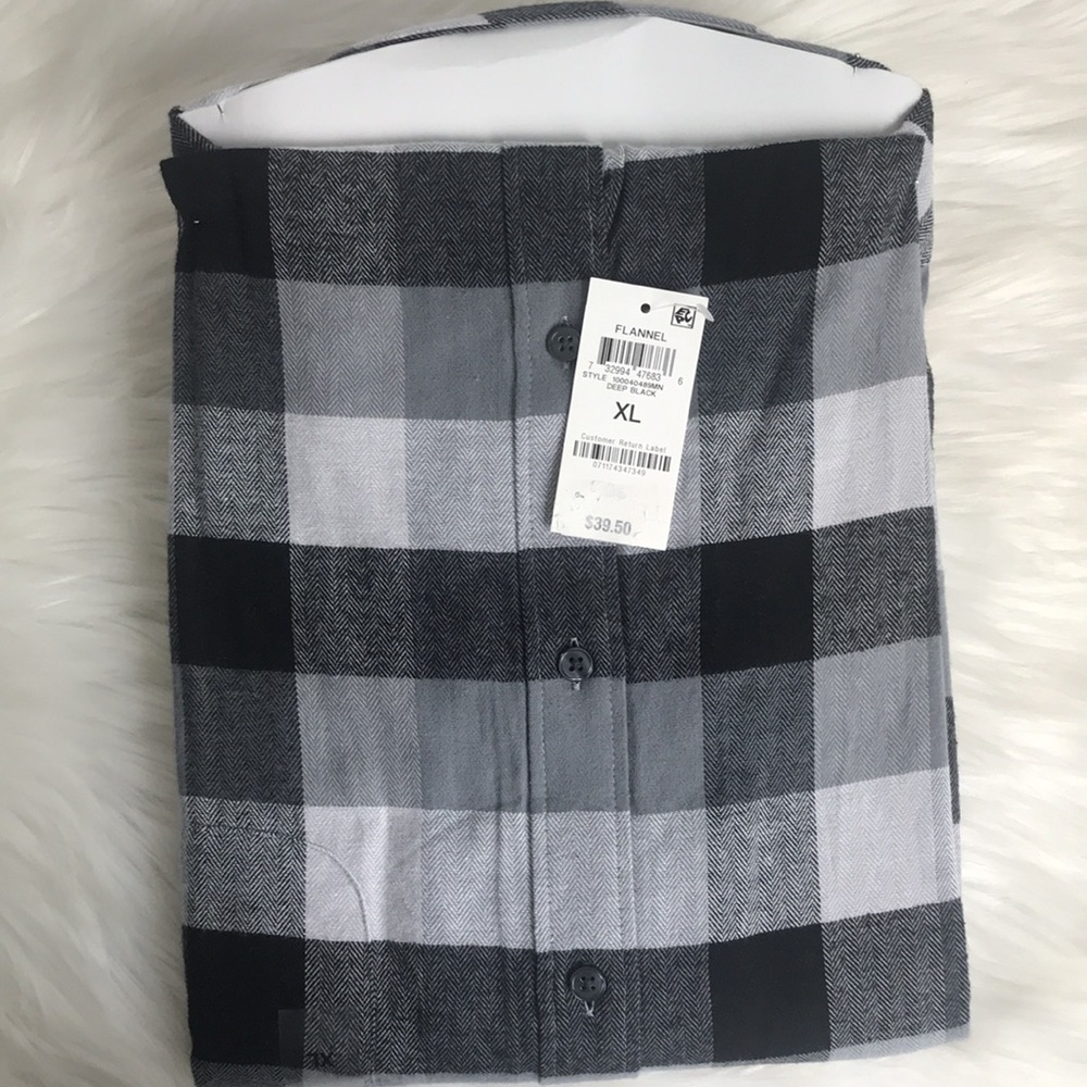 Men’s Club Room Gray Button Down Plaid Flannel Shirt Size XL -Retail $39 NWT - Picture 9 of 9